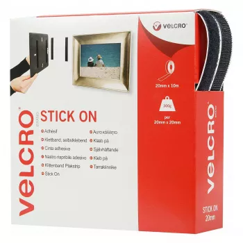VELCRO samolepiaca suchá a mäkká páska 20mm x 10m čierna