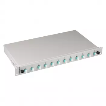 EFB-Elektronik splice box LC 50/125µm OM3 vyberateľný, 24 pigtailov predterminovaných / 12 spojok
