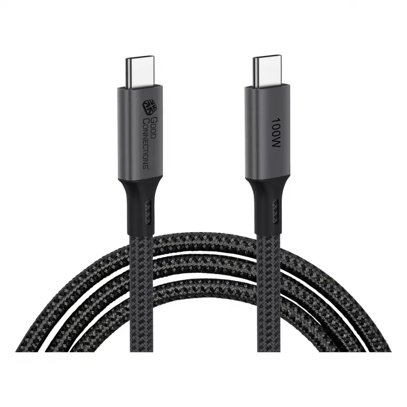 GoodConnections USB-C 4.0 (ST-ST) 1m Spletaný kábel 100W 8K 30Hz antracit