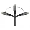 GoodConnections USB-C 4.0 (ST-ST) 1m Spletaný kábel 100W 8K 30Hz antracit