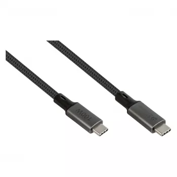 GoodConnections USB-C 4.0 (ST-ST) 1m Spletaný kábel 100W 8K 30Hz antracit