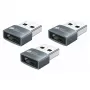 Good Connections USB 2.0 adaptér Type-A konektor samec na USB-C konektor samica, hliníkové puzdro, sivý, balenie 3 ks (USB-AD203-3)