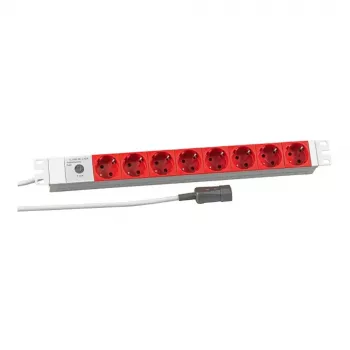 EFB Elektronik Koop PROFIversal Rozvodný panel (do racku) - 8 x zásuvky Schuko, vstup IEC C14, 250 V, 10 A, 2500 W, 1U, čierny