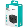 USAMS cestovný adaptér CC308 17W 4in1 US/AU/EU/UK čierny