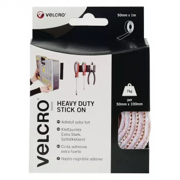 VELCRO Brand Heavy Duty samolepiaci suchý zips, biely, 50mm x 1m