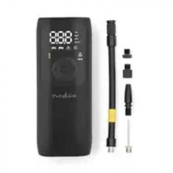 Nedis PAAC10BK akumulátorový vzduchový kompresor, 20V Li-Ion, max. 10,3 Bar, digitálny LCD