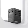 USAMS Cestovný adaptér CC310 70W 3xUSB-C US/AU/EU/UK čierny