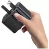 USAMS Cestovný adaptér CC310 70W 3xUSB-C US/AU/EU/UK čierny