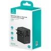 USAMS Cestovný adaptér CC310 70W 3xUSB-C US/AU/EU/UK čierny