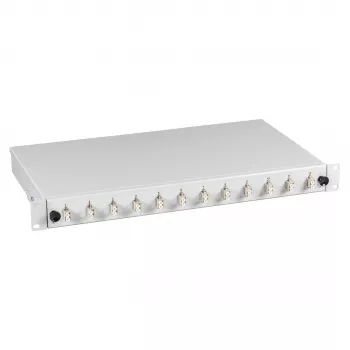 EFB Elektronik Spojovacia krabica 6x LC Duplex OM4 výsuvná, 1U, čiastočne osadená, svetlosivá