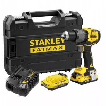 STANLEY FATMAX SFMCD726D2T 18V bezuhlíkový akumulátorový príklepový vŕtačkový skrutkovač (2x 2,0Ah batérie, nabíjačka, TSTAK kufrík)