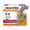 FRONTPRO tablety proti blchám a kliešťom pre psov (25-50 kg) - 3x 136 mg Afoxolaner žuvacie tablety