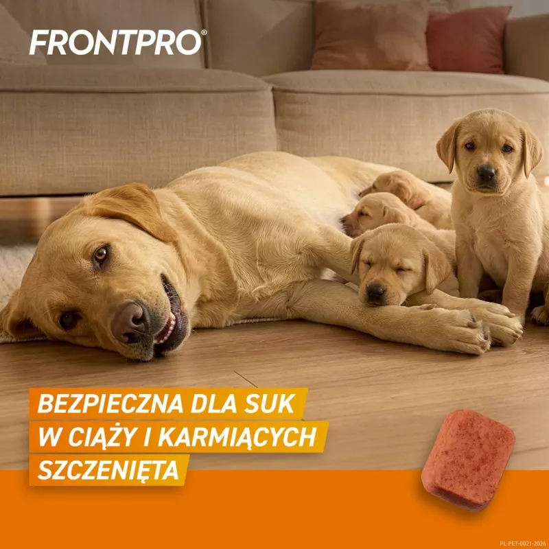 FRONTPRO tablety proti blchám a kliešťom pre psov (25-50 kg) - 3x 136 mg Afoxolaner žuvacie tablety