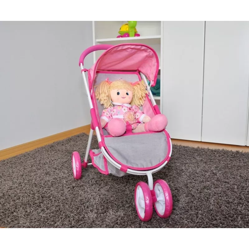 MILLY MALLY kočík pre bábiky Susie Prestige – ružová/sivá/biela