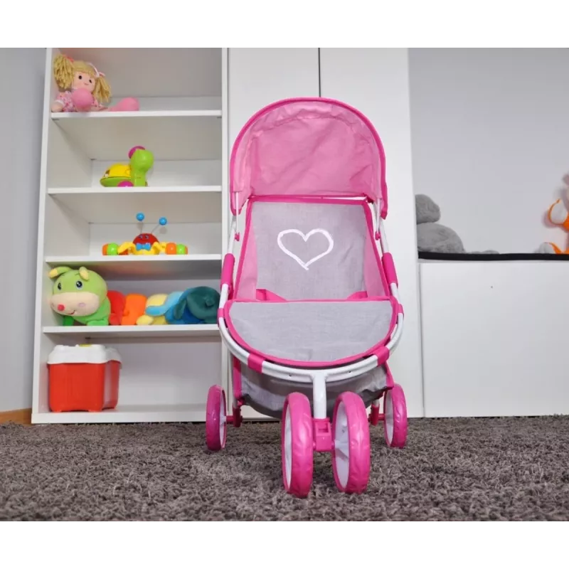 MILLY MALLY kočík pre bábiky Susie Prestige – ružová/sivá/biela