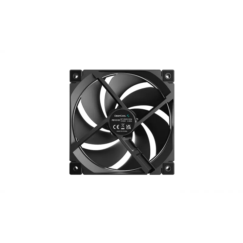 Deepcool FD12 V2 120mm čierny ventilátor do skrine, 4-Pin PWM, fluidné dynamické ložisko