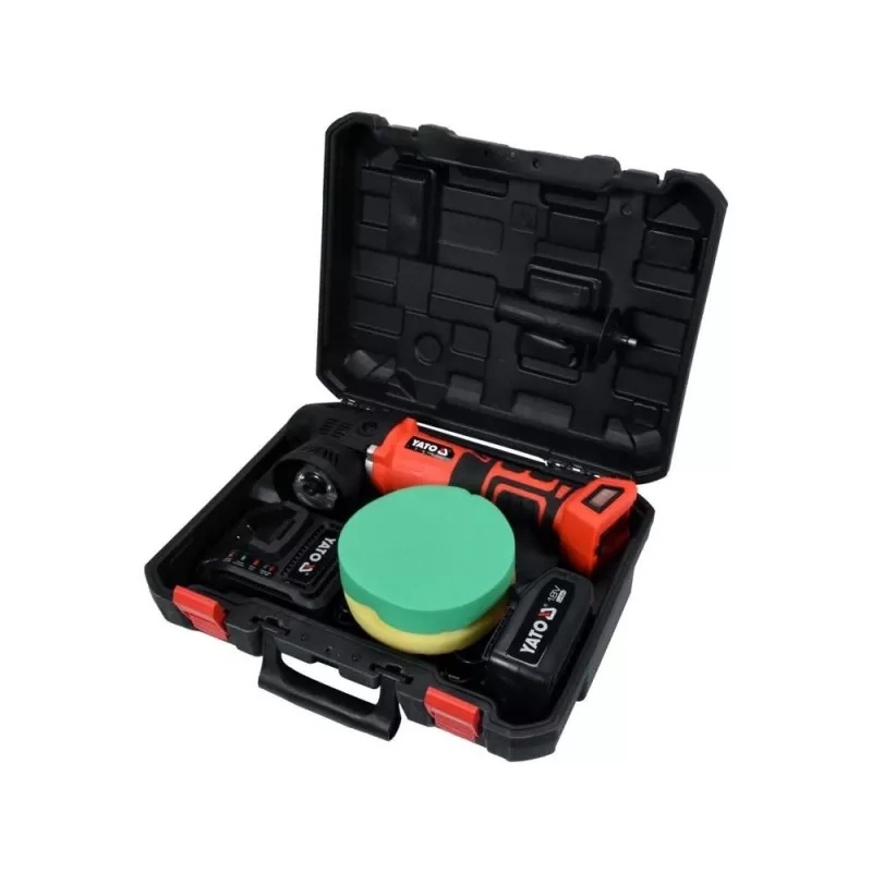 Yato YT-82920 auto leštička 5000 ot/min 1200W rotačná leštička s variabilnými otáčkami, soft štart, 180-mm kotúč, 5 m kábel