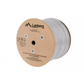 LANBERG SFTP Cat.5e 305m Solid Copper LSZH sieťový kábel sivý