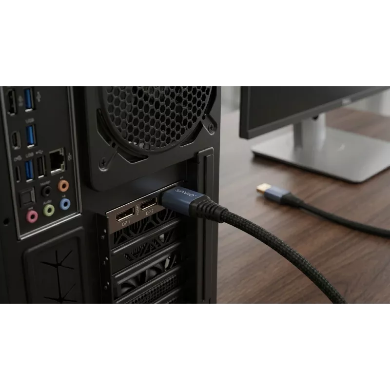 SAVIO CL-209 DisplayPort 2.1 kábel 1m čierny