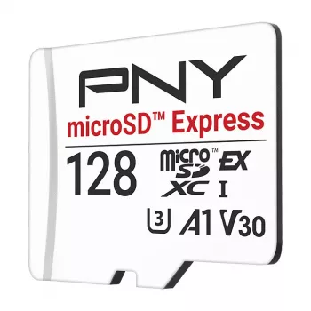 PNY 128GB microSDXC Express Card UHS-I U3 V30 A1 so SD adaptérom
