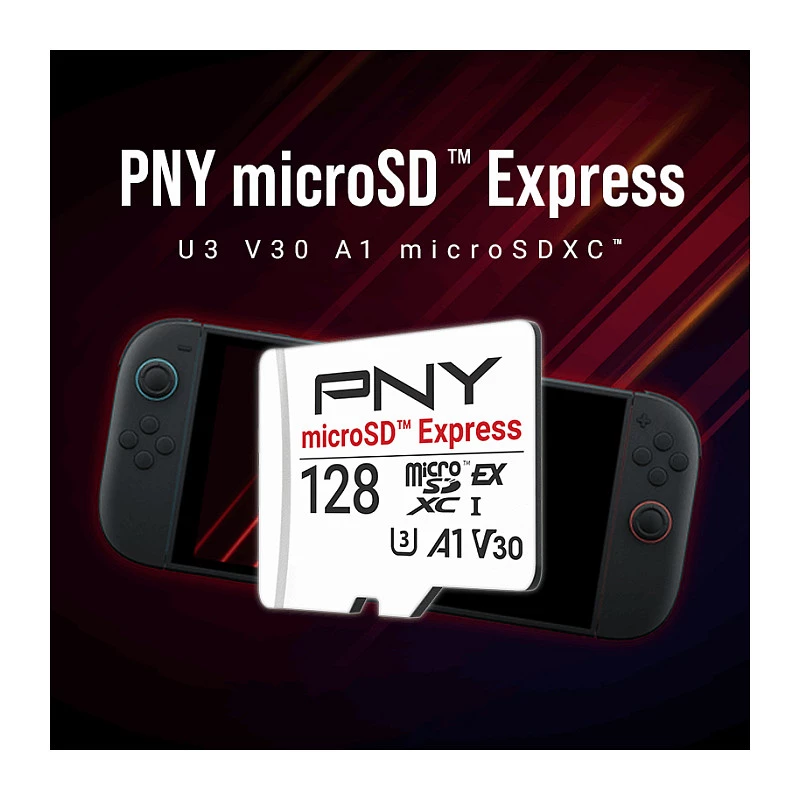 PNY 128GB microSDXC Express Card UHS-I U3 V30 A1 so SD adaptérom