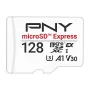 PNY 128GB microSDXC Express Card UHS-I U3 V30 A1 so SD adaptérom