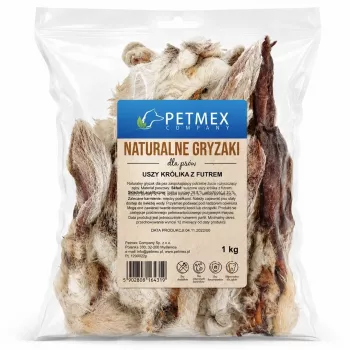 PETMEX králičie uši s kožušinou 1kg