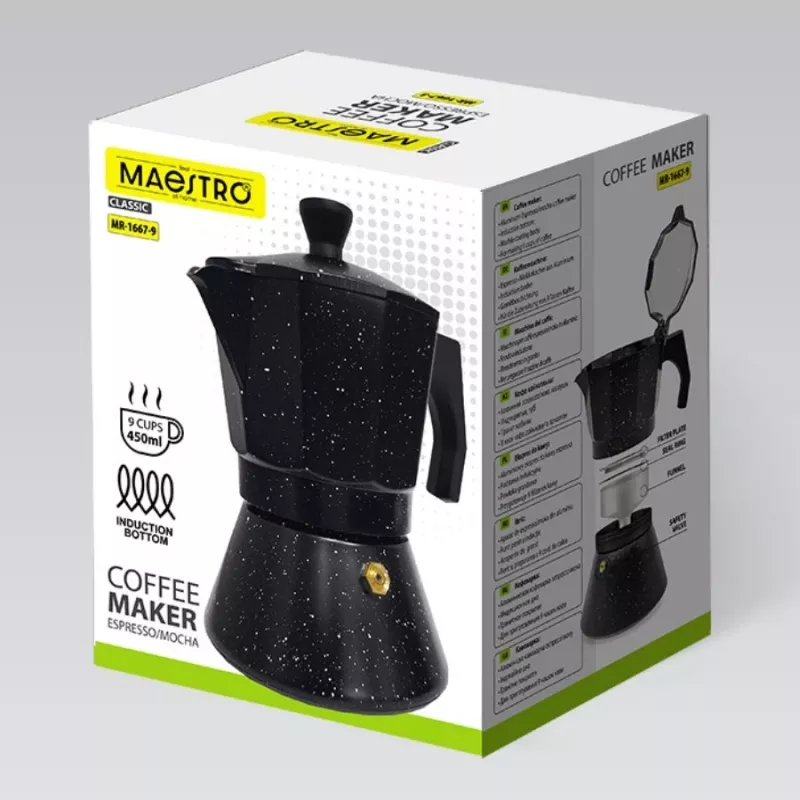 Maestro Granite MR-1667-9 espresovač na sporák 450ml 9 šálok