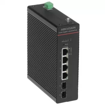 Hikvision DS-3T1506HP-SI-4P2F(O-STD)/NO POWER UNIT - neupravovaný Gigabit PoE++ switch - 4 PoE+ porty + 2 SFP uplink - 60W budget