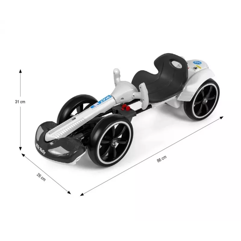 MILLY MALLY Go-kart na batériu Bolt biela