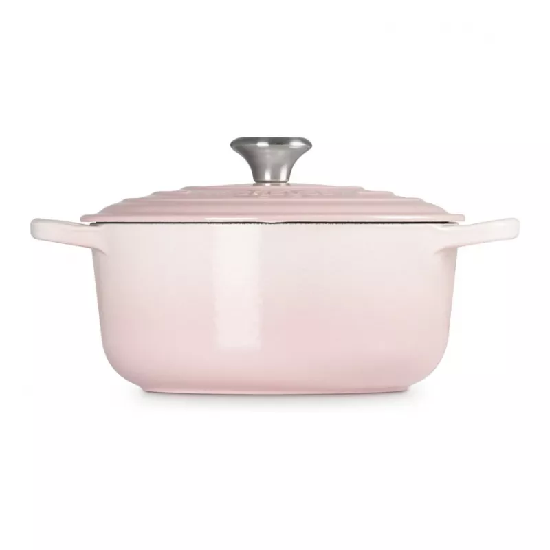 Le Creuset Signature liatinový okrúhly dusací hrniec 20 cm Shell Pink
