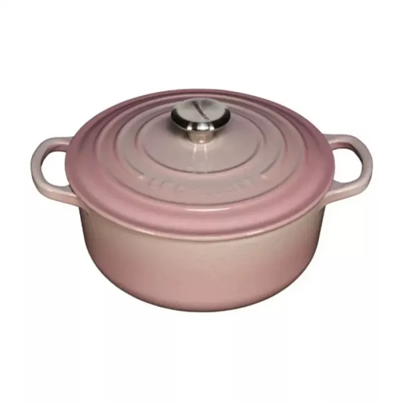 Le Creuset Signature liatinový okrúhly dusací hrniec 20 cm Shell Pink