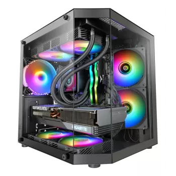 TACENS Mars Gaming MC-3TLITE Mini Tower čierna Tempered Glass FRGB skriňa