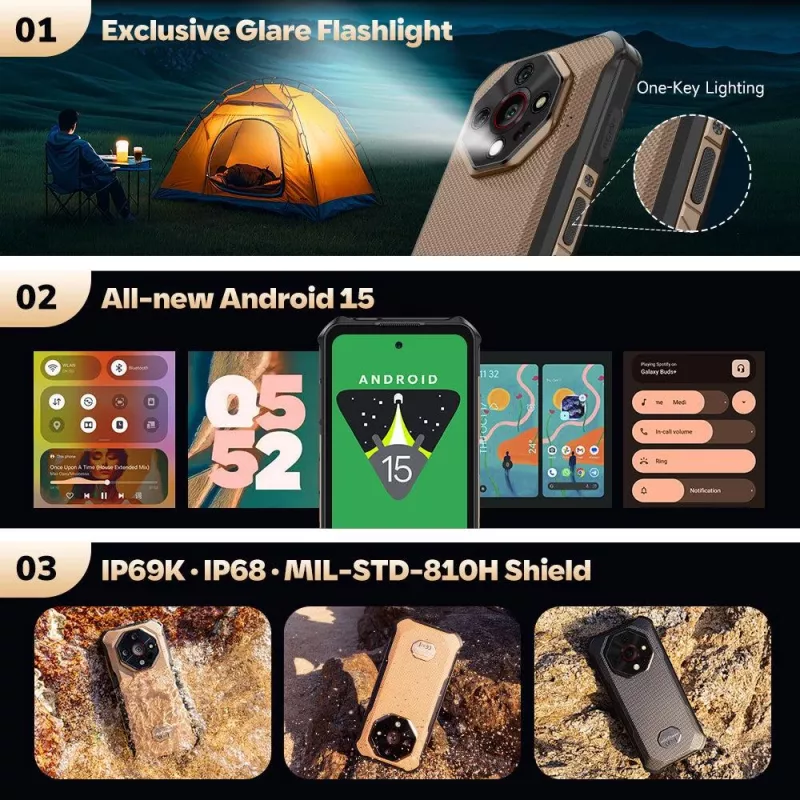 ULEFONE Armor X16 6GB/128GB Wasteland Shadow odolný smartfón