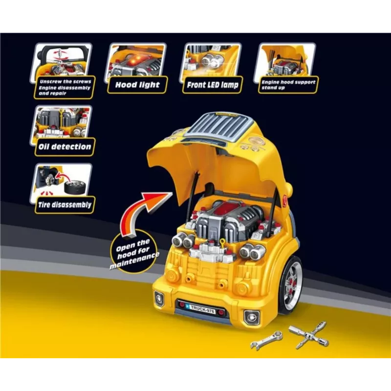 MILLY MALLY Mechanic Workshop Set s rozloženým motorom N-Gine Yellow
