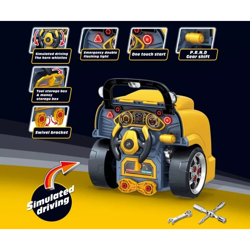 MILLY MALLY Mechanic Workshop Set s rozloženým motorom N-Gine Yellow