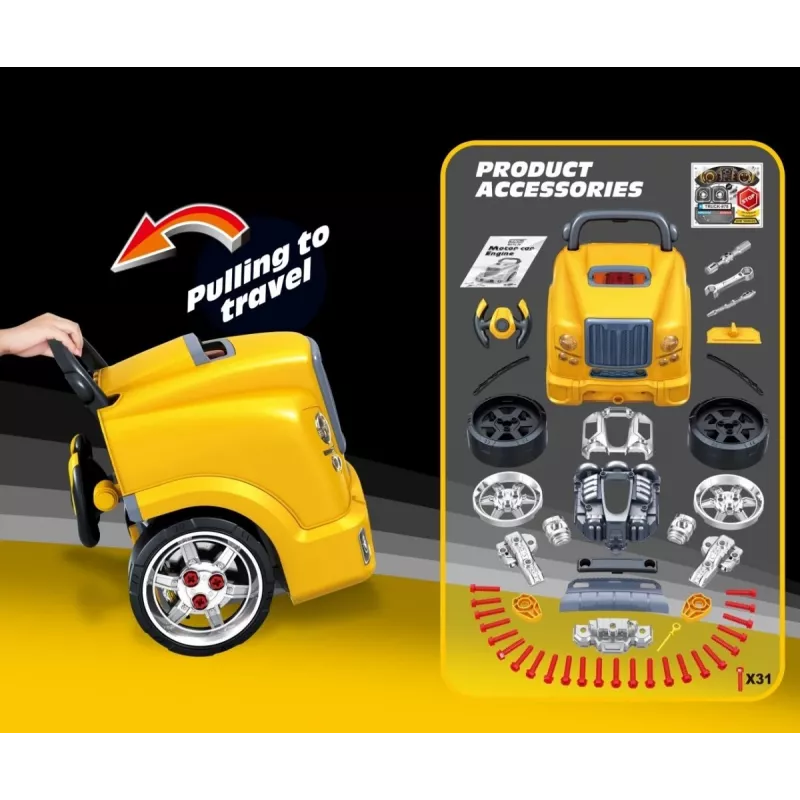 MILLY MALLY Mechanic Workshop Set s rozloženým motorom N-Gine Yellow