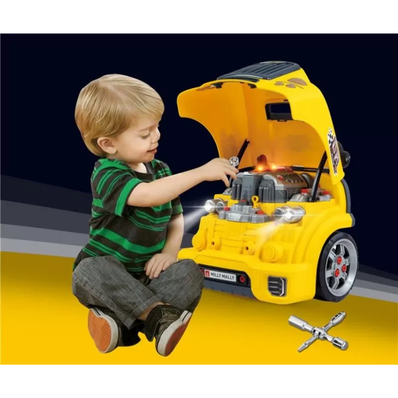 MILLY MALLY Mechanic Workshop Set s rozloženým motorom N-Gine Yellow