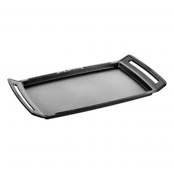 Staub Plancha liatinová grilovacia platňa vhodná na indukciu, 38 cm, čierna