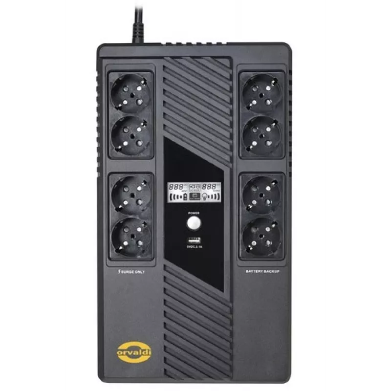 ORVALDI USV AM-1000LCD USB Line-Interactive 1000VA 600W 8x Schuko zásuvky LCD displej