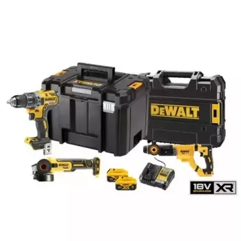 DEWALT 18V XR batéria 3-dielna kombi sada DCK327P2T (DCD791, DCG405, DCH263) s 2 x 5,0 Ah batériami, nabíjačkou a TSTAK kufrom