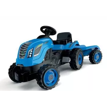 Smoby Tractor XL modrý pedálový traktor s prívesom