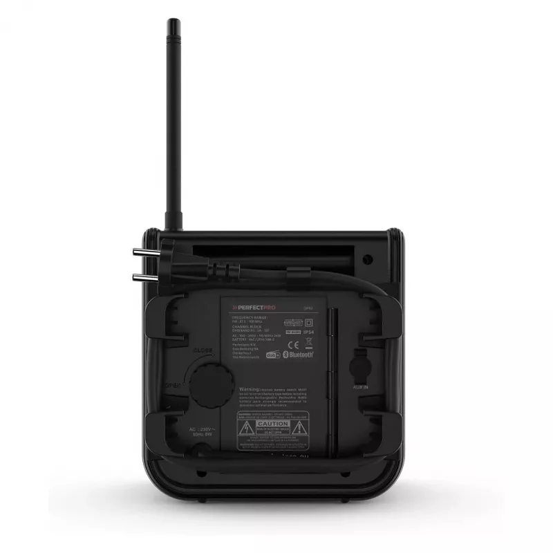 PerfectPro DABPRO stavebné rádio DAB+ FM Bluetooth IP65 čierne