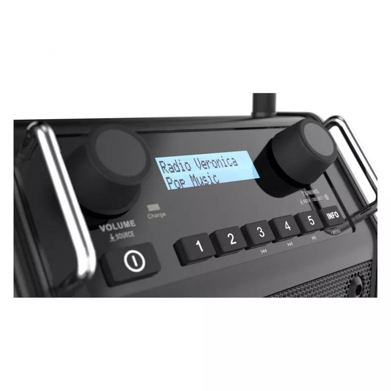 PerfectPro DABPRO stavebné rádio DAB+ FM Bluetooth IP65 čierne