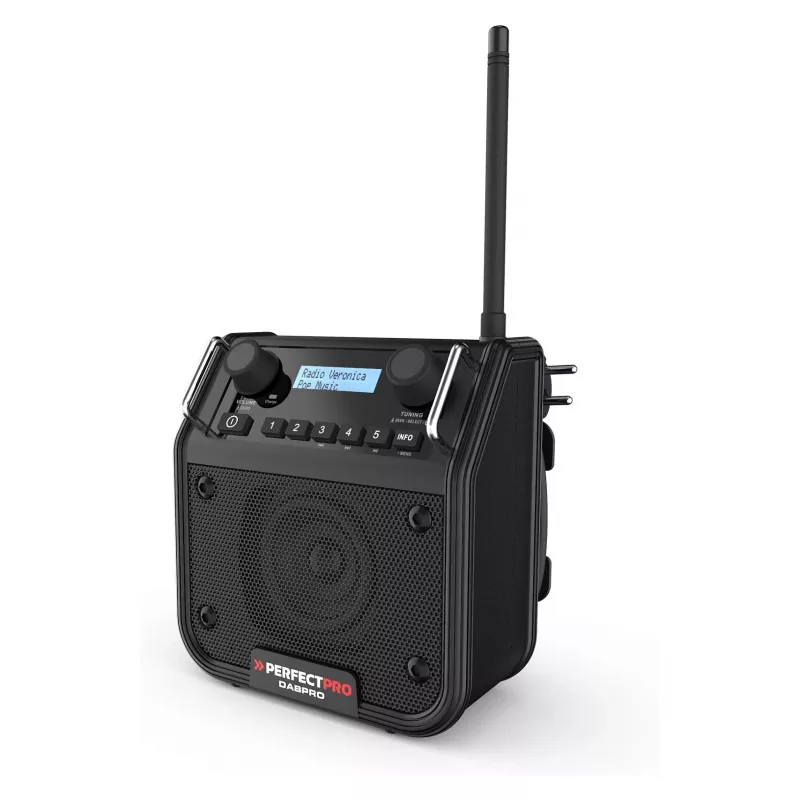 PerfectPro DABPRO stavebné rádio DAB+ FM Bluetooth IP65 čierne