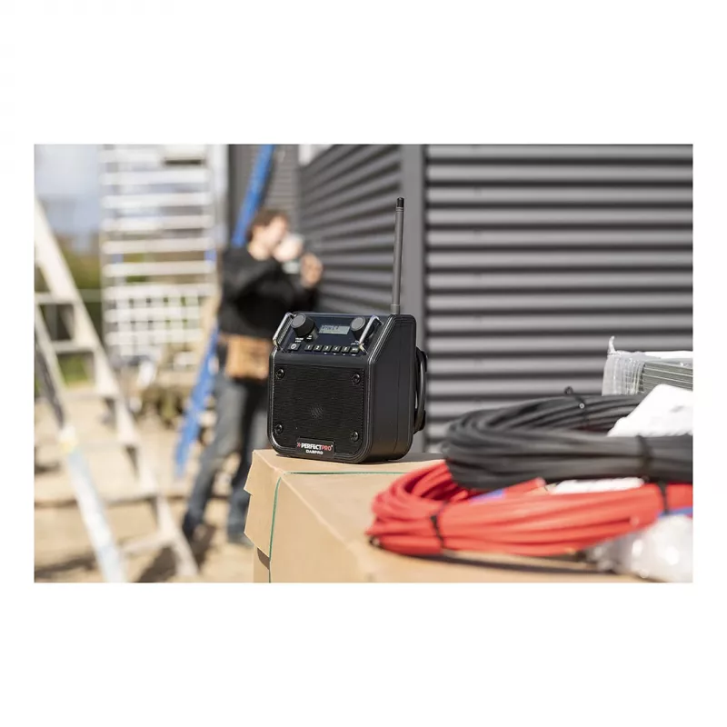 PerfectPro DABPRO stavebné rádio DAB+ FM Bluetooth IP65 čierne
