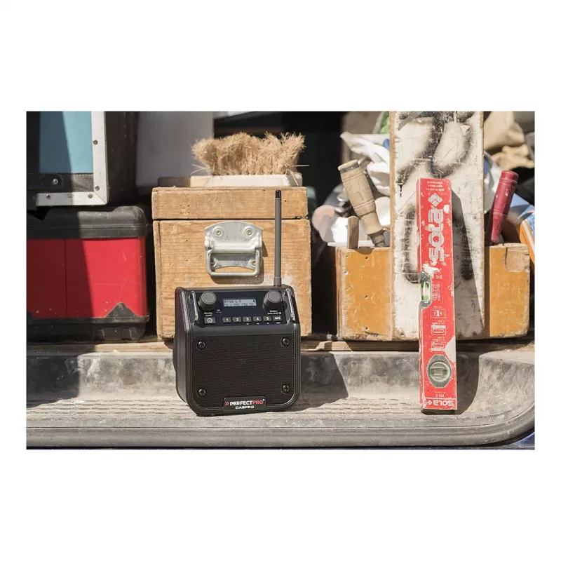 PerfectPro DABPRO stavebné rádio DAB+ FM Bluetooth IP65 čierne