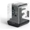 USAMS cestovný adaptér 25W 4in1 US/AU/EU/UK čierny CC309