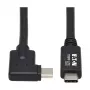 Eaton Tripp Lite Series USB-C kábel (M/M) - USB 3.2 Gen 2, Thunderbolt 3, 100W PD nabíjanie, uhlový konektor, čierny, 1 m (3,3 ft.)