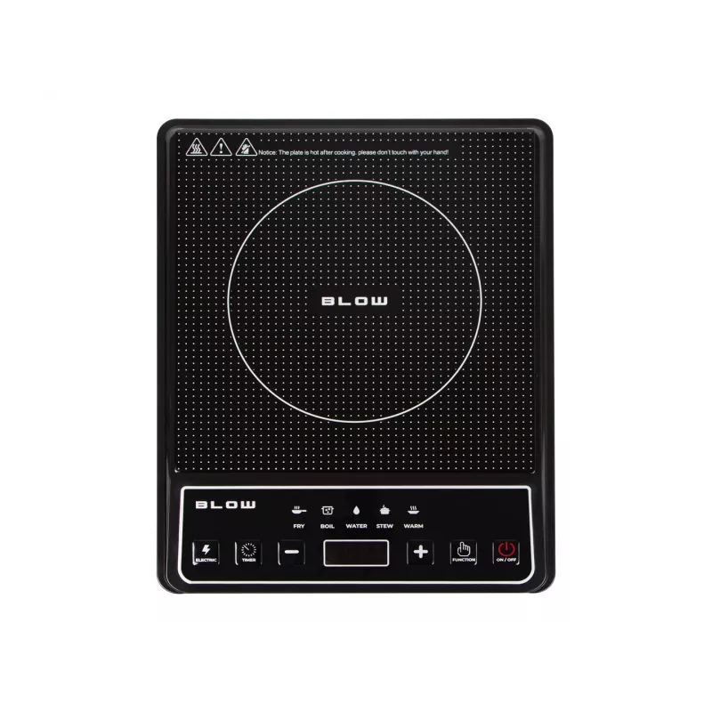 BLOW indukčná varná doska, jedna varná zóna, nastaviteľná varná platňa, 2000W, čierna